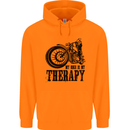 My Therapy Motorcycle Motorbike Biker Mens 80% Cotton Hoodie Orange