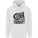 My Therapy Motorcycle Motorbike Biker Mens 80% Cotton Hoodie White