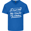 My Uncle is Older 30th 40th 50th Birthday Mens V-Neck Cotton T-Shirt Royal Blue