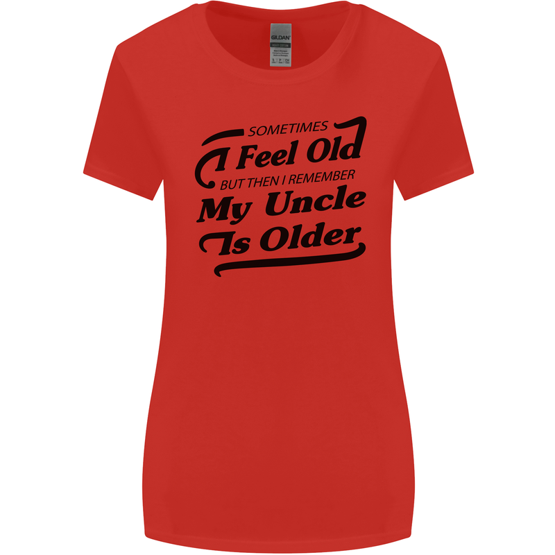 My Uncle is Older 30th 40th 50th Birthday Womens Wider Cut T-Shirt Red