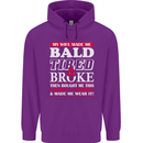 My Wife Made Me Bald Tired & Broke Mens 80% Cotton Hoodie Purple