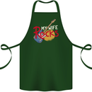 My Wife Rocks Funny Music Guitar Cotton Apron 100% Organic Forest Green