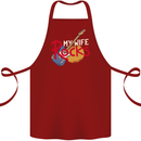 My Wife Rocks Funny Music Guitar Cotton Apron 100% Organic Maroon