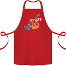 My Wife Rocks Funny Music Guitar Cotton Apron 100% Organic Red