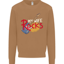My Wife Rocks Funny Music Guitar Mens Sweatshirt Jumper Caramel Latte