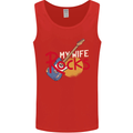 My Wife Rocks Funny Music Guitar Mens Vest Tank Top Red