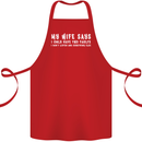 My Wife Says Funny Sarcastic Husband Couple Cotton Apron 100% Organic Red