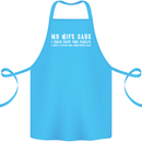 My Wife Says Funny Sarcastic Husband Couple Cotton Apron 100% Organic Turquoise