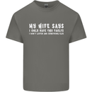 My Wife Says Funny Sarcastic Husband Couple Mens Cotton T-Shirt Tee Top Charcoal