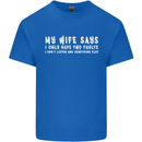 My Wife Says Funny Sarcastic Husband Couple Mens Cotton T-Shirt Tee Top Royal Blue
