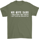 My Wife Says Funny Sarcastic Husband Couple Mens T-Shirt Cotton Gildan Military Green