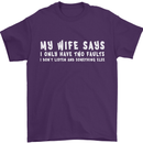 My Wife Says Funny Sarcastic Husband Couple Mens T-Shirt Cotton Gildan Purple