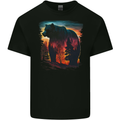 Mythical Grizzly Bear in the Forest Mens Cotton T-Shirt Tee Top BLACK