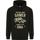 Natural Born Gamer Funny Gaming Mens 80% Cotton Hoodie Black