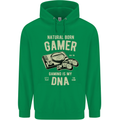 Natural Born Gamer Funny Gaming Mens 80% Cotton Hoodie Irish Green