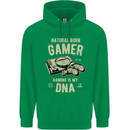 Natural Born Gamer Funny Gaming Mens 80% Cotton Hoodie Irish Green