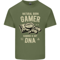 Natural Born Gamer Funny Gaming Mens Cotton T-Shirt Tee Top Military Green