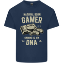 Natural Born Gamer Funny Gaming Mens Cotton T-Shirt Tee Top Navy Blue