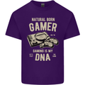 Natural Born Gamer Funny Gaming Mens Cotton T-Shirt Tee Top Purple