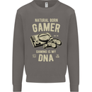 Natural Born Gamer Funny Gaming Mens Sweatshirt Jumper Charcoal