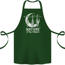 Nature Is My Religion Witch Halloween Cotton Apron 100% Organic Forest Green