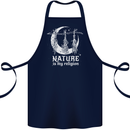 Nature Is My Religion Witch Halloween Cotton Apron 100% Organic Navy Blue