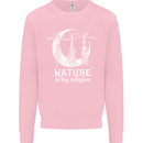 Nature Is My Religion Witch Halloween Mens Sweatshirt Jumper Light Pink