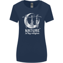 Nature Is My Religion Witch Halloween Womens Wider Cut T-Shirt Navy Blue