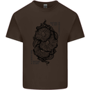 Nature is Art Mushroom Fungi Mycology Mens Cotton T-Shirt Tee Top Dark Chocolate