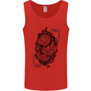 Nature is Art Mushroom Fungi Mycology Mens Vest Tank Top Red