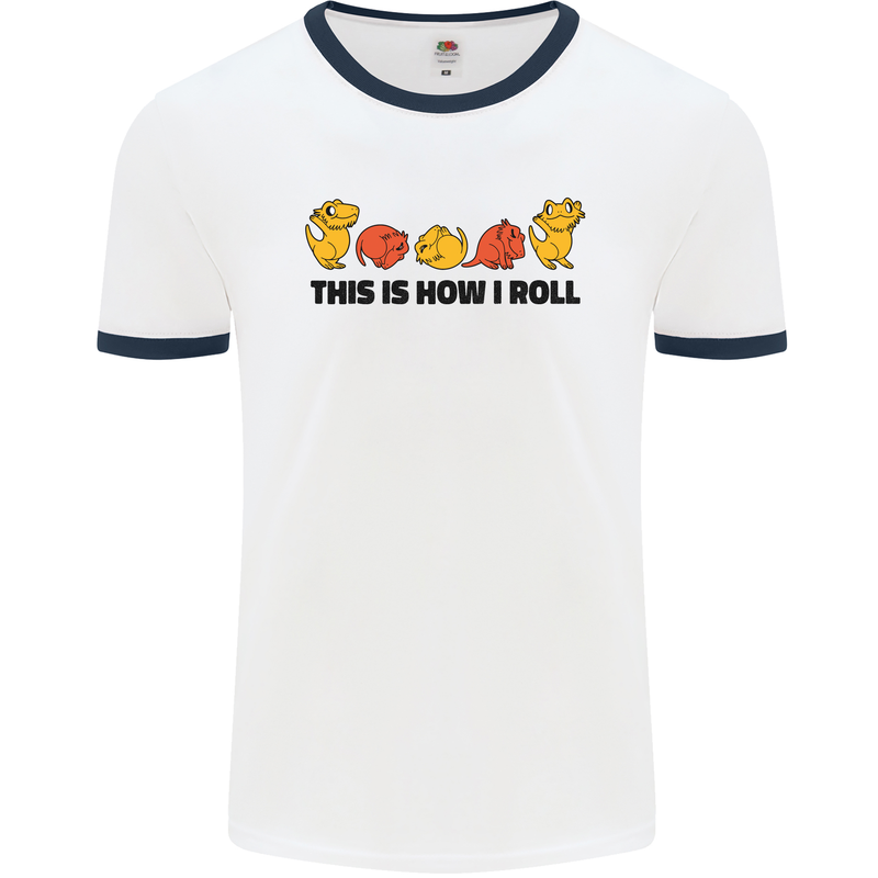 This Is How I Roll RPG Role Playing Game Mens White Ringer T-Shirt White/Navy Blue