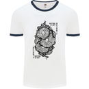 Nature is Art Mushroom Fungi Mycology Mens Ringer T-Shirt White/Navy Blue