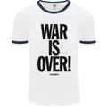 War Is Over if You Want It John Lennon Mens White Ringer T-Shirt White/Navy Blue