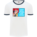 I Haven't Seen Him Playing Football Funny Mens White Ringer T-Shirt White/Navy Blue