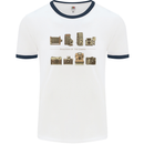 Photography Camera Evolution Photograper Mens White Ringer T-Shirt White/Navy Blue