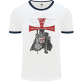 Knights Templar Prayer St. George's Day Mens White Ringer T-Shirt White/Navy Blue