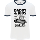 Daddy & Kids Best Friends Father's Day Mens White Ringer T-Shirt White/Navy Blue