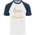 30th Birthday Queen Thirty Years Old 30 Mens S/S Baseball T-Shirt White/Navy Blue