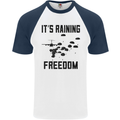 Freedom Parachute Regiment Para 1 2 3 4 10 Mens S/S Baseball T-Shirt White/Navy Blue
