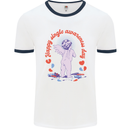 Happy Single Awareness Day Mens Ringer T-Shirt White/Navy Blue