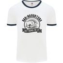 Dad & Daughters Best Friends Father's Day Mens White Ringer T-Shirt White/Navy Blue