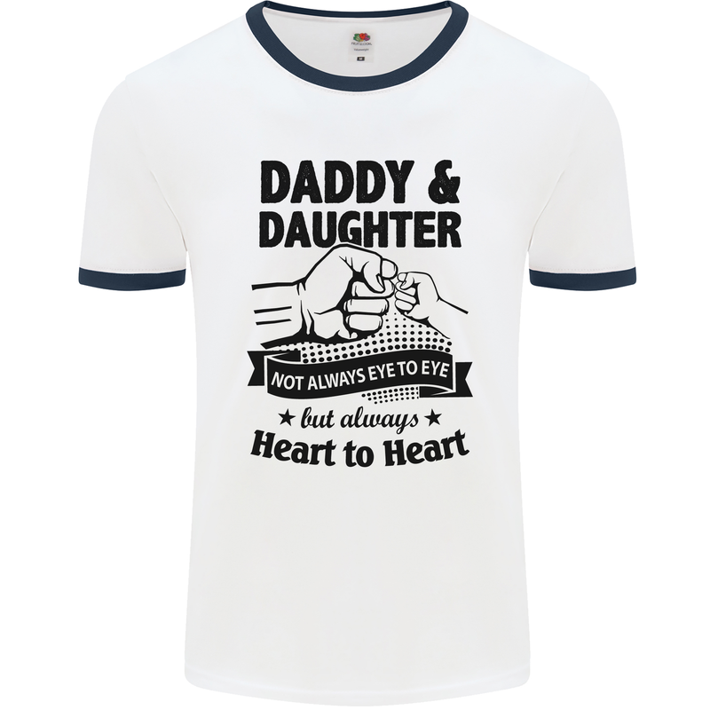 Daddy and Daughter Funny Father's Day Mens White Ringer T-Shirt White/Navy Blue