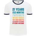 21st Birthday 21 Year Old Mens Ringer T-Shirt White/Navy Blue