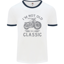 I'm Not Old I'm a Classic Motorcycle Biker Mens Ringer T-Shirt White/Navy Blue