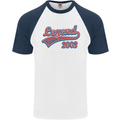 Legend Since 20th Birthday 2003 Mens S/S Baseball T-Shirt White/Navy Blue