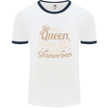 50th Birthday Queen Fifty Years Old 50 Mens White Ringer T-Shirt White/Navy Blue