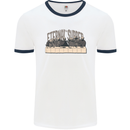 The Eternal Supper Last Parody Atheist Skulls Mens White Ringer T-Shirt White/Navy Blue