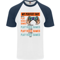 My Perfect Day Video Games Gaming Gamer Mens S/S Baseball T-Shirt White/Navy Blue