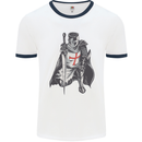 A Nights Templar St. George's Day England Mens White Ringer T-Shirt White/Navy Blue