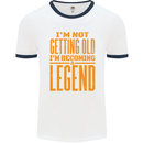 I'm Not Old I'm a Legend Funny Birthday Mens White Ringer T-Shirt White/Navy Blue